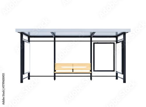 Wallpaper Mural Bus stop shelter with bench and advertising space isolated on transparent background Torontodigital.ca