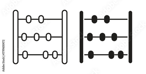 Abacus icon Isolated flat vector in outline collection on white background
