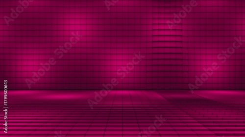 Broadcast Pulsating Switching Hi-Tech Illuminated Cubes Stage Floor, Multi Color, Events, 3D, Loopable, 4K