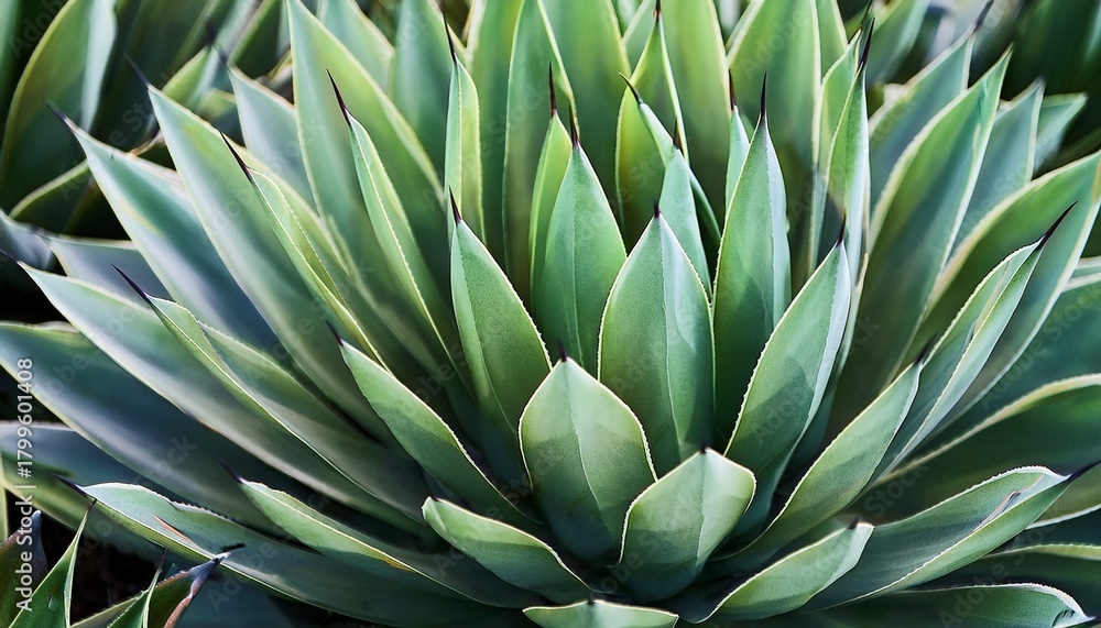 Obraz premium Agave Cactus Bush Leaves Closeup Shallow Dof