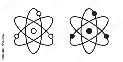 Atom icon Isolated flat vector in outline collection on white background