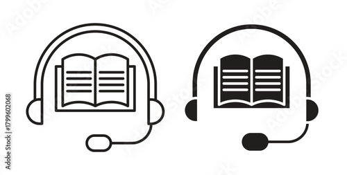 Audiobook icon Isolated flat vector in outline collection on white background