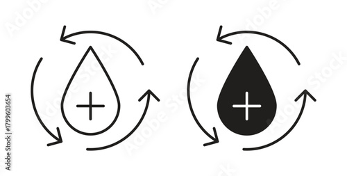 Blood flow icon Isolated flat vector in outline collection on white background
