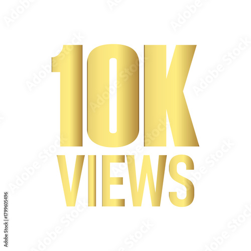 10K VIEWS VECTOR GOLDEN ICON