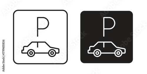 Car parking icon Isolated flat vector in outline collection on white background