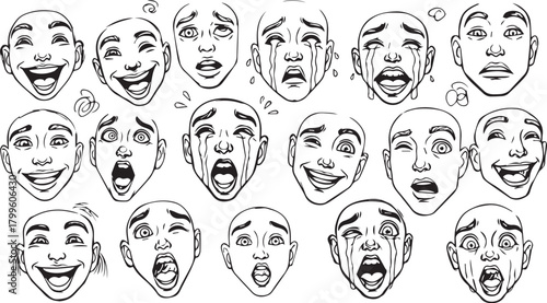 Expressive Cartoon Faces Collection – Emotions, Reactions & Character Expressions