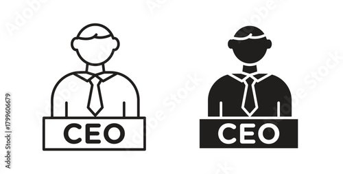 CEO icon Isolated flat vector in outline collection on white background