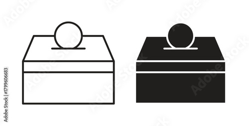 Charity box icon Isolated flat vector in outline collection on white background