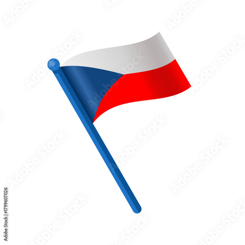 Waving czech republic flag vector illustration, isolated