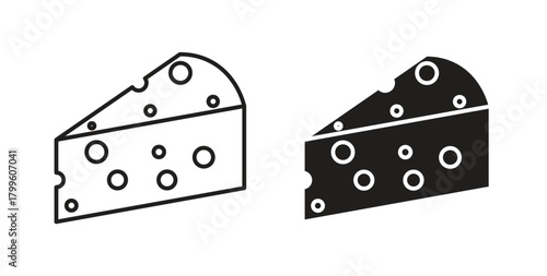 Cheese icon Isolated flat vector in outline collection on white background