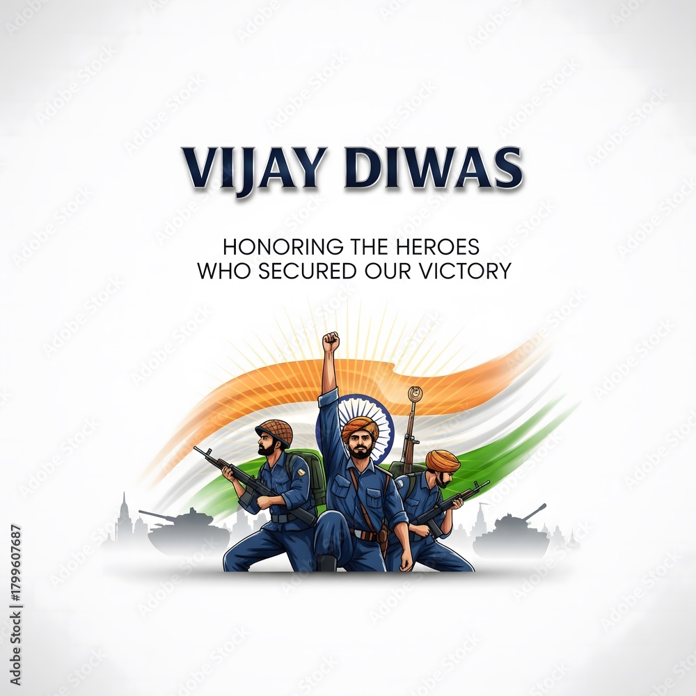 Naklejka premium Vijay diwas indian army heroes honoring sacrifice and victory