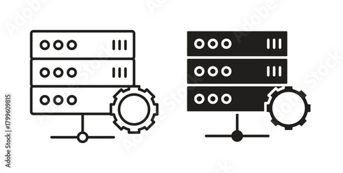Dedicated server icon Isolated flat vector in outline collection on white background