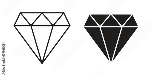 Diamond icon Isolated flat vector in outline collection on white background