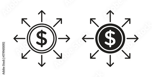 Diversify icon Isolated flat vector in outline collection on white background