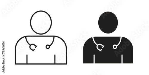 Doctor icon Isolated flat vector in outline collection on white background