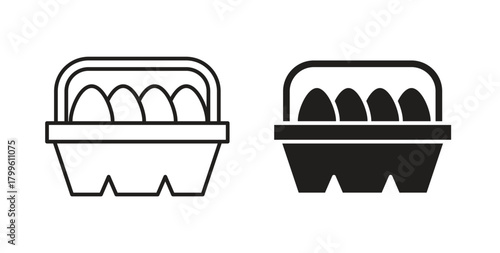 Egg Carton icon Isolated flat vector in outline collection on white background