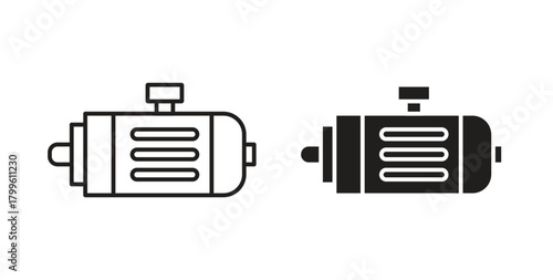 Electric motor icon Isolated flat vector in outline collection on white background