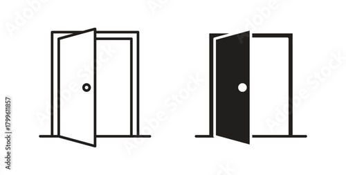 Entrance door icon Isolated flat vector in outline collection on white background