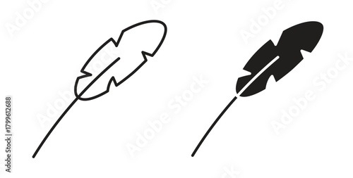 Feather icon Isolated flat vector in outline collection on white background
