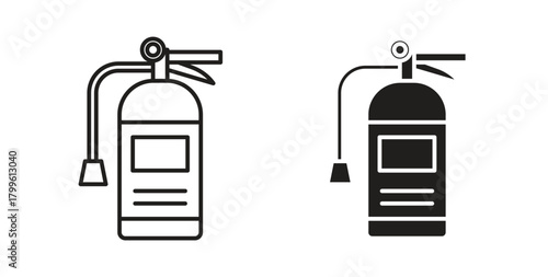 Fire extinguisher icon Isolated flat vector in outline collection on white background