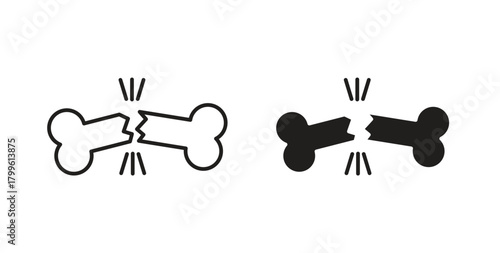 Fracture icon Isolated flat vector in outline collection on white background