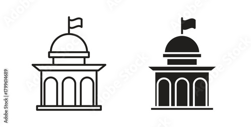 Government icon Isolated flat vector in outline collection on white background