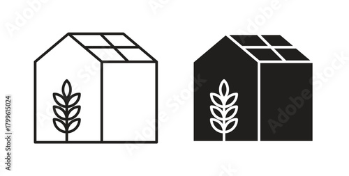 Greenhouse icon Isolated flat vector in outline collection on white background