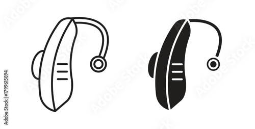 Hearing aid receiver icon Isolated flat vector in outline collection on white background
