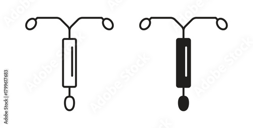 Intrauterine device icon Isolated flat vector in outline collection on white background