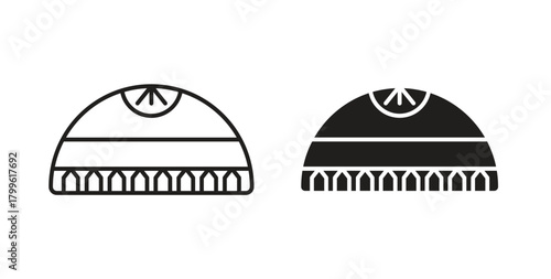 Islamic religious cap icon Isolated flat vector in outline collection on white background