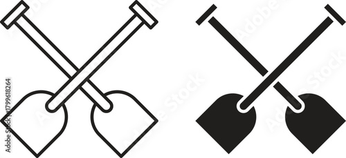 Kayak paddle icon Isolated flat vector in outline collection on white background