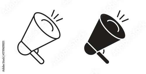 Loudspeaker icon Isolated flat vector in outline collection on white background