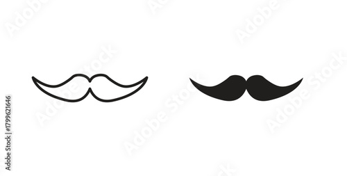 Mustache icon Isolated flat vector in outline collection on white background
