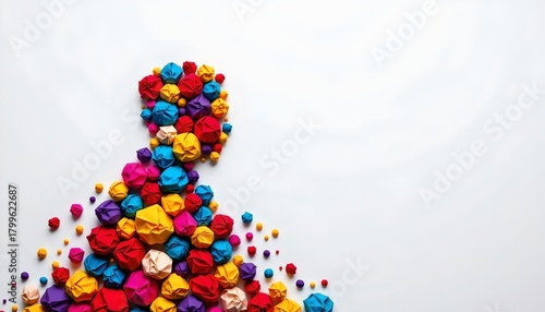 Wallpaper Mural Colorful Crumpled Paper Silhouette Profile Torontodigital.ca