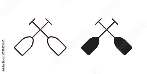 Paddle icon Isolated flat vector in outline collection on white background