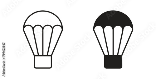 Parachute icon Isolated flat vector in outline collection on white background