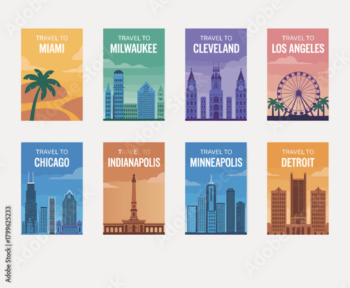 Architectural famous cityscape collection