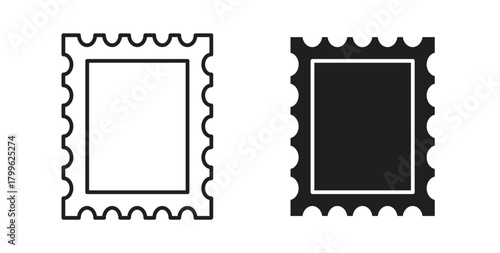 Postage stamp icon Isolated flat vector in outline collection on white background