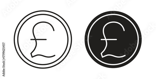 Pound icon Isolated flat vector in outline collection on white background
