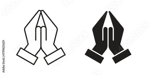 Pray icon Isolated flat vector in outline collection on white background