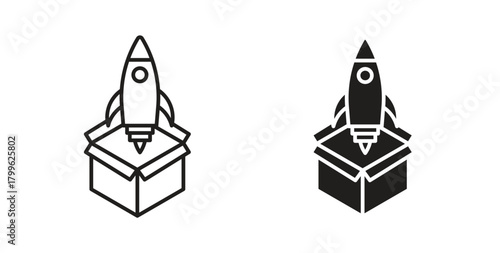 Product launch icon Isolated flat vector in outline collection on white background