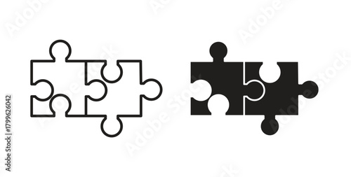 Puzzle icon Isolated flat vector in outline collection on white background