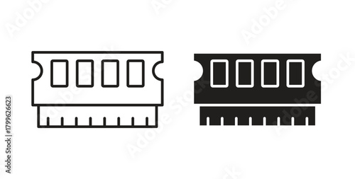 Ram memory icon Isolated flat vector in outline collection on white background