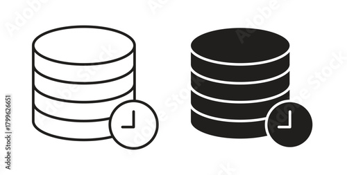 Real time data icon Isolated flat vector in outline collection on white background