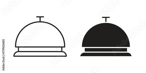 Reception bell icon Isolated flat vector in outline collection on white background