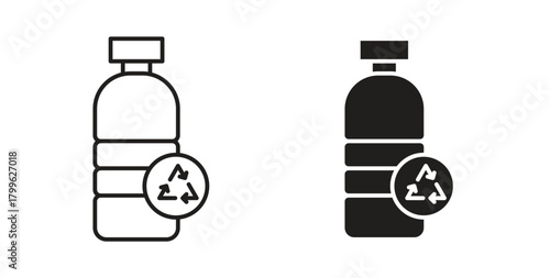Recycle plastic icon Isolated flat vector in outline collection on white background