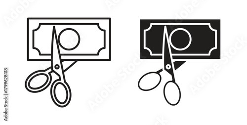Salary deduction icon Isolated flat vector in outline collection on white background