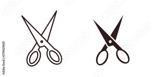Scissor icon Isolated flat vector in outline collection on white background