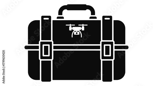 Black drone carrying case protecting and transporting drone gear safely