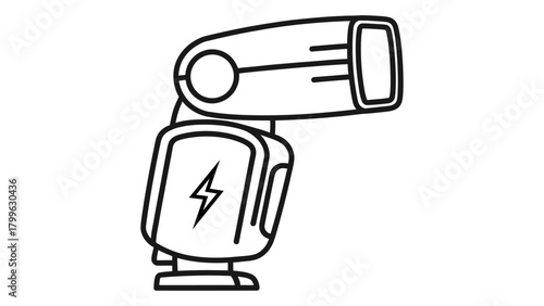 Camera flash isolated on white background